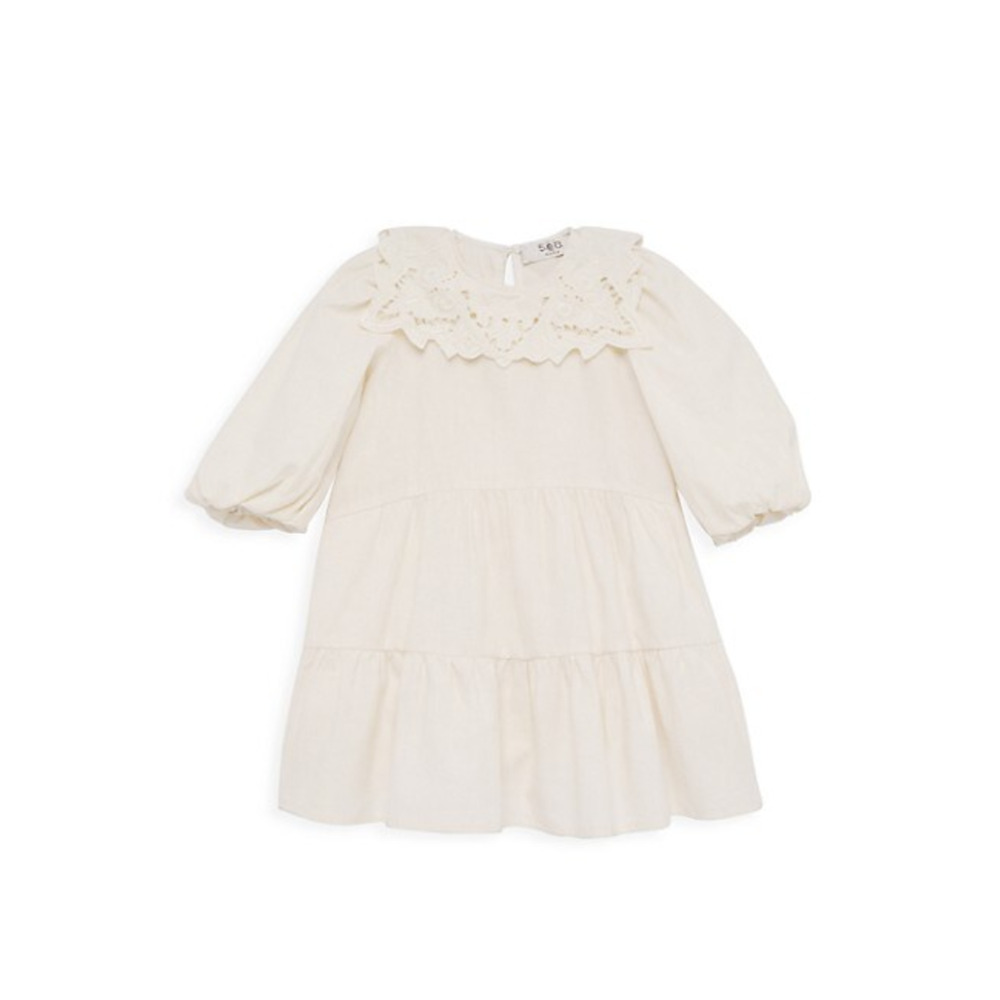 Sea Girls' Anita Puff Sleeve Dress Cream Size 6